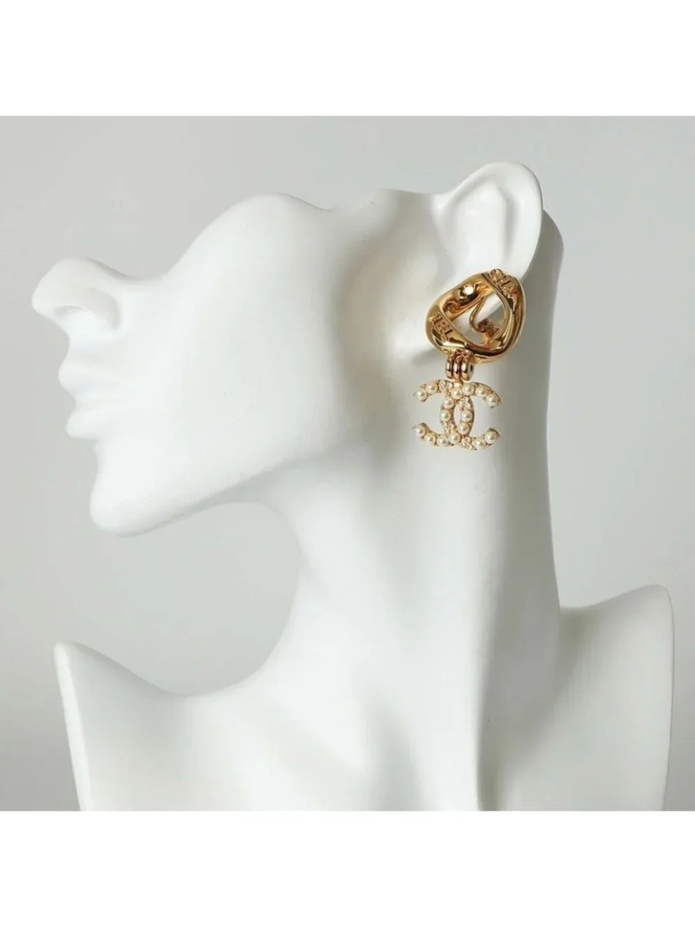 Chanel Faux Pearl Earrings